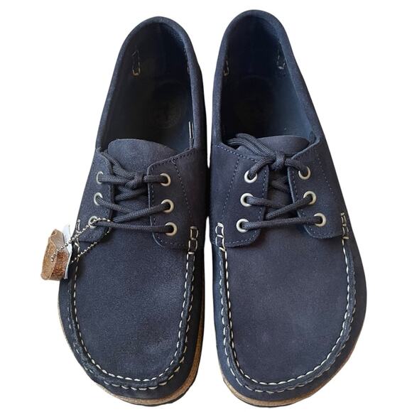 Birkenstock Edson Blue Suede Shoes Size 11 NIB - Picture 1 of 13